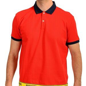 Scuderia Ferrari Men's Piquet Ferrari Tape Short Sleeve Polo Shirt US 2XL IT 56